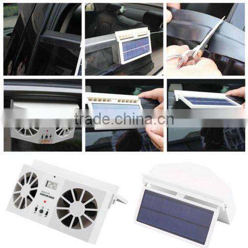 2017 hot Built-in Battery Rechargeable Solar Car Cooler Solar Powered Car Front / Rear Window Air Vent Cool Cooler Fan