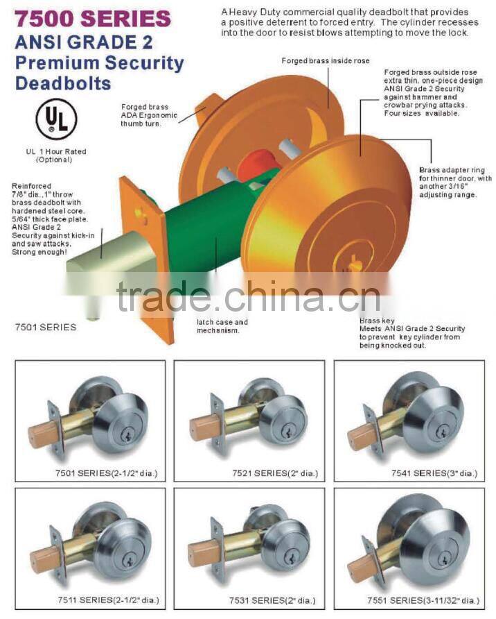 security single double cylinder residential hotel heavy duty ansi grade 2 privacy deadbolt door lock