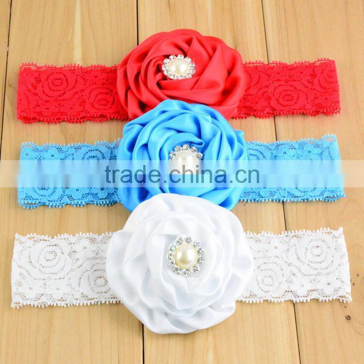 Most Hot Handmade Silk Flowers Headband For Girls Hair Ornament and Top Baby Headband with Flowers