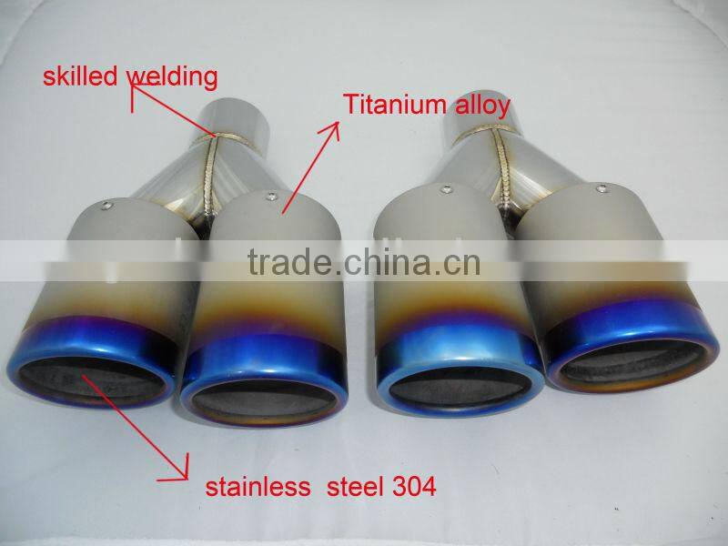 exhaust muffler dual tips in Titanium alloy