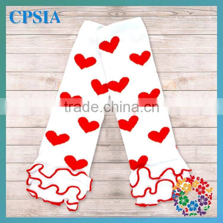 White and Aqua Blue Color Chevron Baby Child Leg warmer with Aqua Blue Ruffled