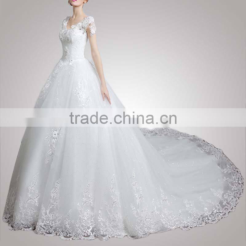 Stretchable Peter Pan Collar Luxury Of Bride Dress Reliable Supplier
