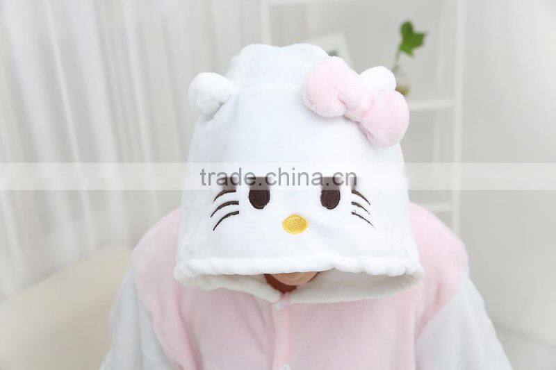 flannel cartoon adult animal jumpsuit animal pajamas jumpsuit kitty design