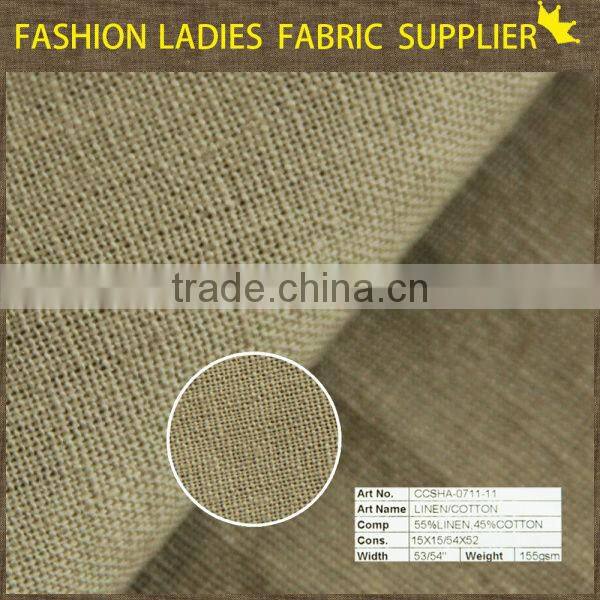 cotton linen fabric wholesale solid woven shirting linen fabric shaoxing textile pants linen fabric