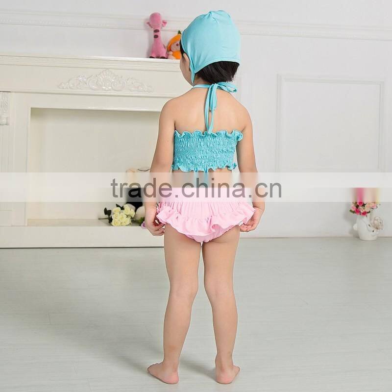 2017 Boutique summer baby swimming wear fashion beach clothing set baby bikini children swimwear
