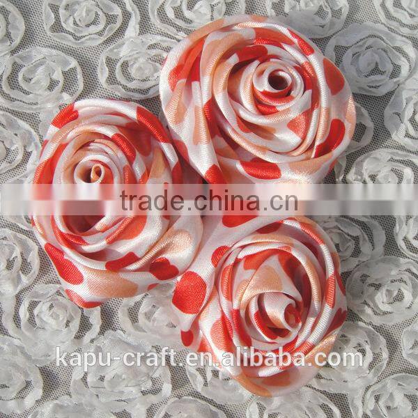 Cute handmade ladybug satin artificial flower