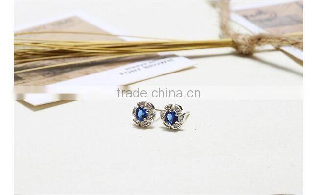 Exquisite Cheap beautiful flower 925 sterling silver earring with AAA CZ stone