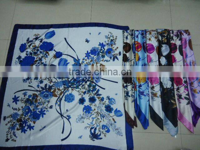 promotion satin Scarf square scarf 90*90 cm cheap square scarf