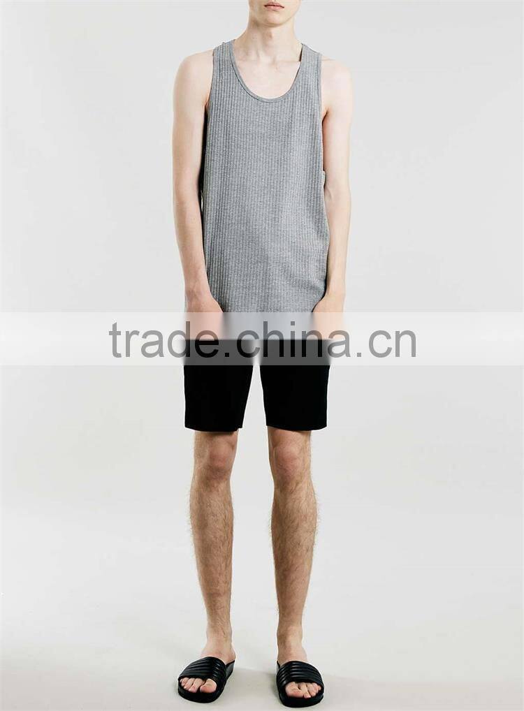 Slim fit plain grey loose tank tops men wholesale