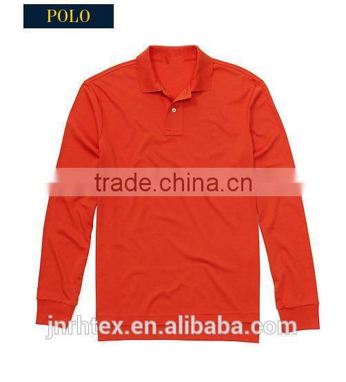 Long sleeve plain polo shirts wholesale China supplier