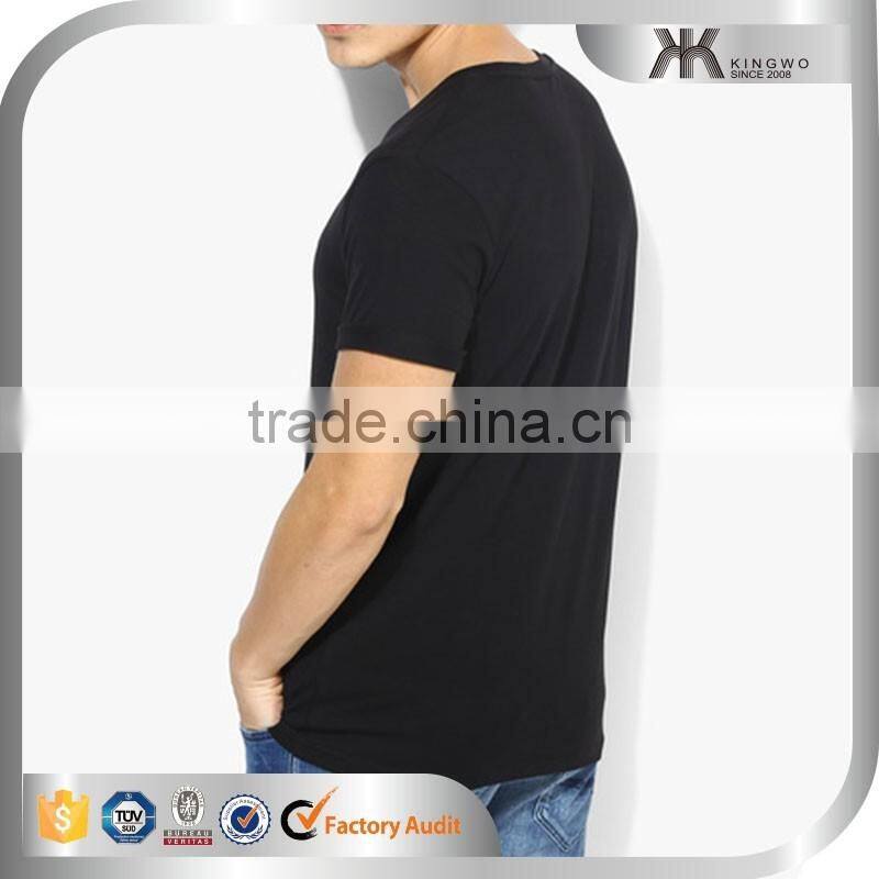 Man Solid Black Bulk Blank Design Muscle Fit T-shirt