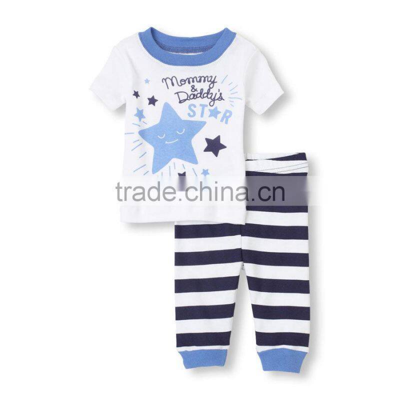 INFANT I LOVE MOM AND DAD PRINTED PAJAMA SET