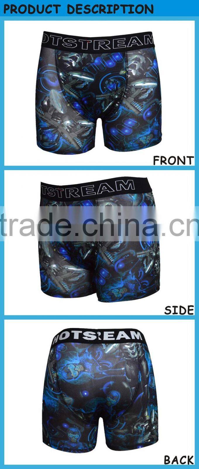 Digital Printing Polyester Male Underwear Shorts