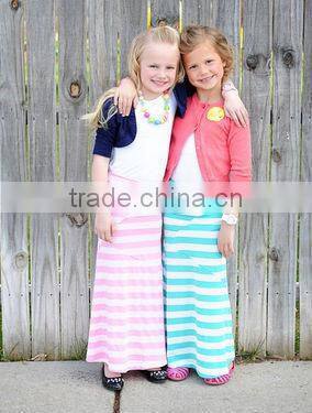 wholesale children clothing USA Kids Apparel Vintage Girls Stripes Cotton Maxi Skirt Girls Maxi Full Length Summer Dress