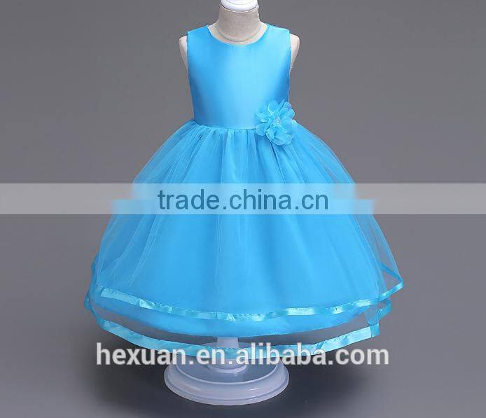 2017 New Arrival Kids Fancy Wedding Matt Satin Dress Baby Girl Evening Party Skirt