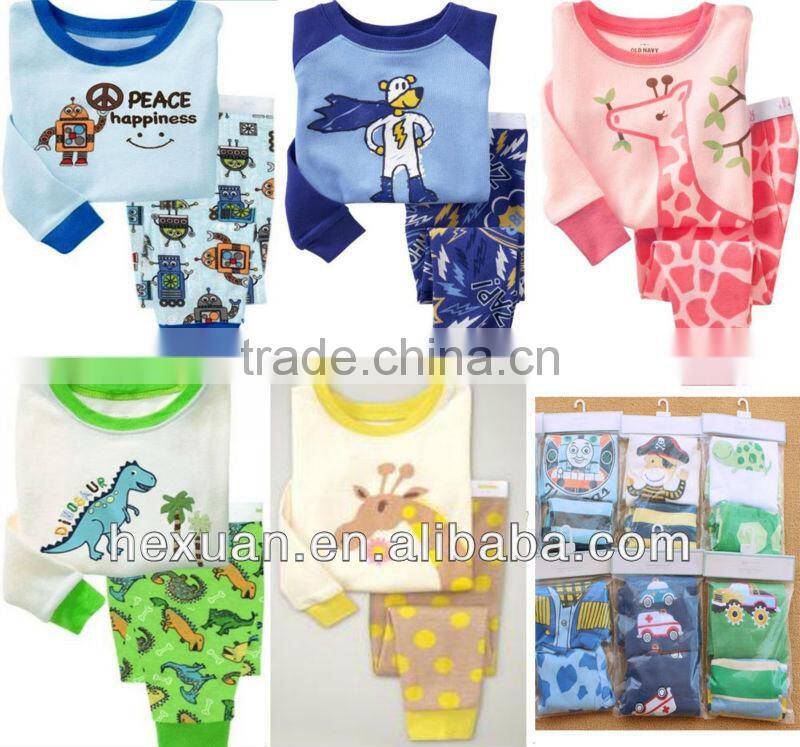 100% cotton baby Pajamas baby tee shirts tight top pant kids t-shirt