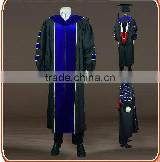 Doctoral Graduation Gown, Deluxe graduation robe, PHD GOWN academic gown, academic gown graduation robe /Regalia