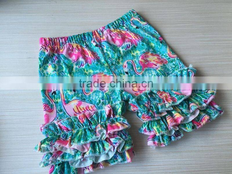 baby boutique wholesale icing shorts Flamingo shorts printed fabrics kids shorts