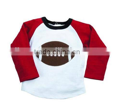 YIWU wholesale clothing boys popular boutique Long sleeve football printing T-shirt