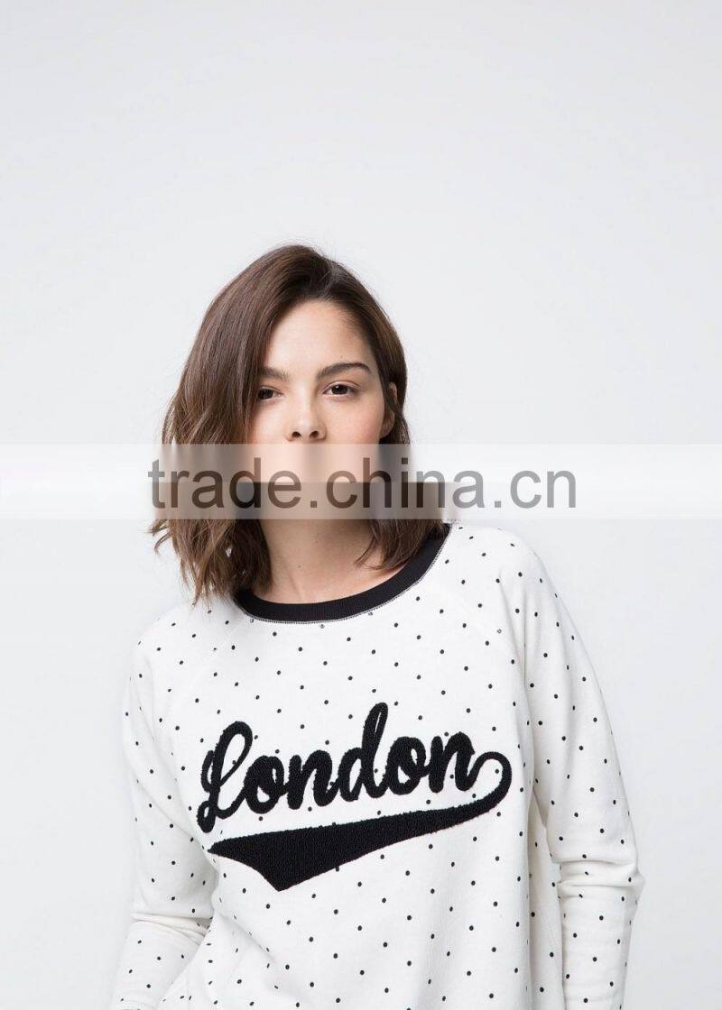knitted white embroidery long sleeve crewneck sweatshirts hooded t shirt coat