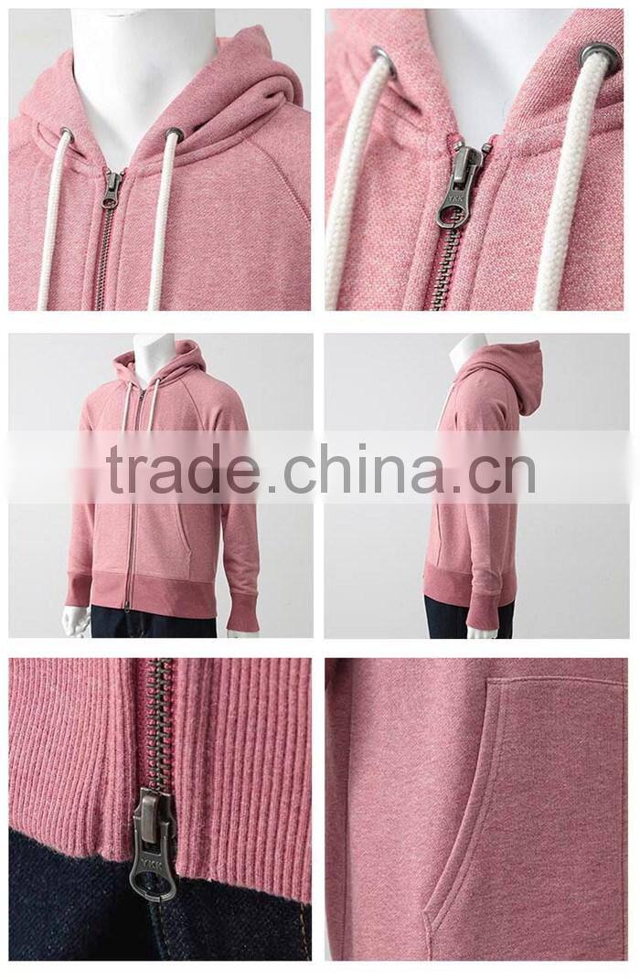 custom wholesale plain hoodies men long sleeve zipper up with hood manufacturing in China