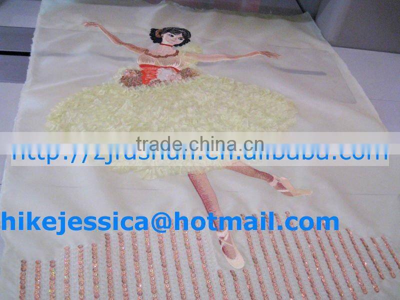 fushun 13heads cording coiling taping and sequins and flat mixed computerized embroidery machine