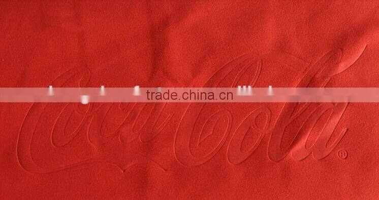 red bath towel embossed towel custom logo