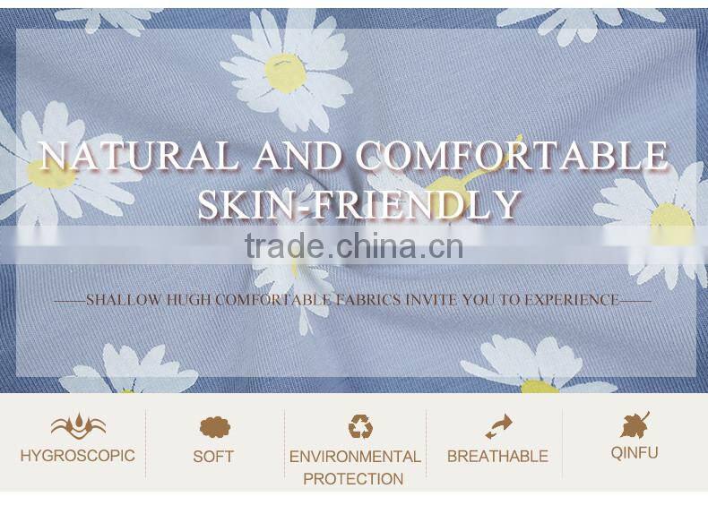 Perfect Qianxiu Summer Short Sleeve Daisy Dress Printed Girls Lounge Wear Night Skirt