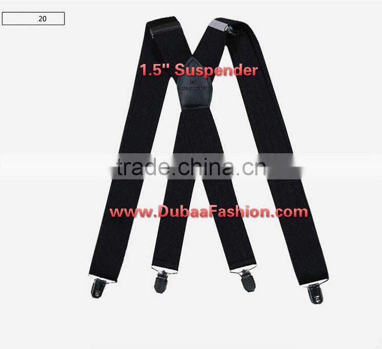 1.5" Wide Solid Color Mens Suspender X Type Undergarment Suspender Brace Casual Business