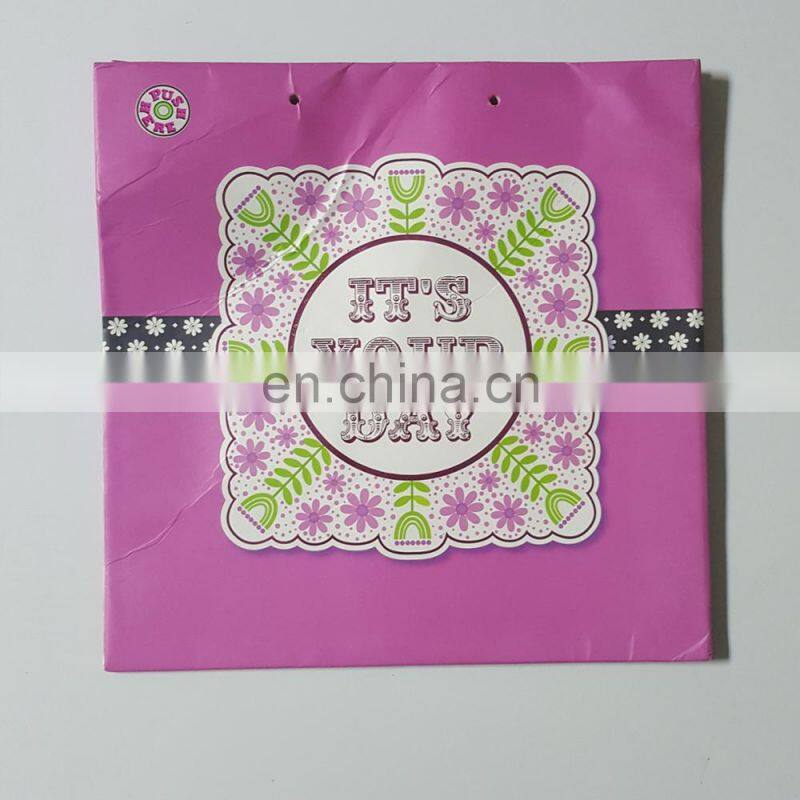 Custom printing cheap recyclable shopping food paper bag with led light