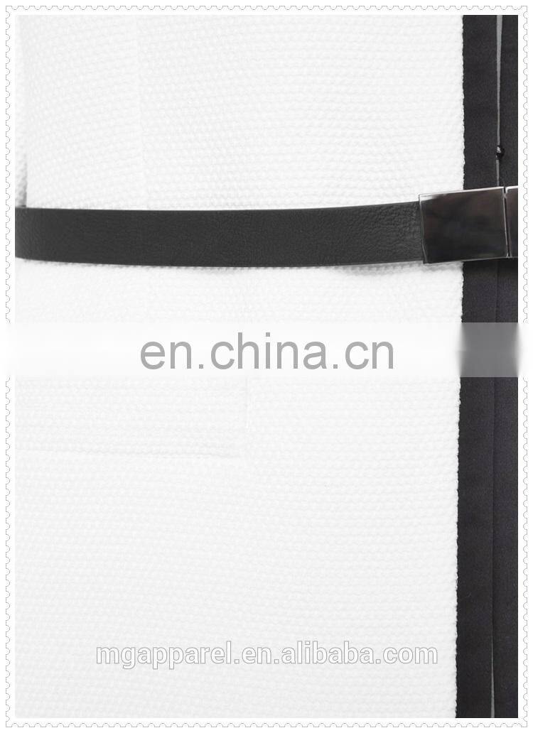 wholesale OEM fashion winter coat textured cotton-blend round neck white women's coat