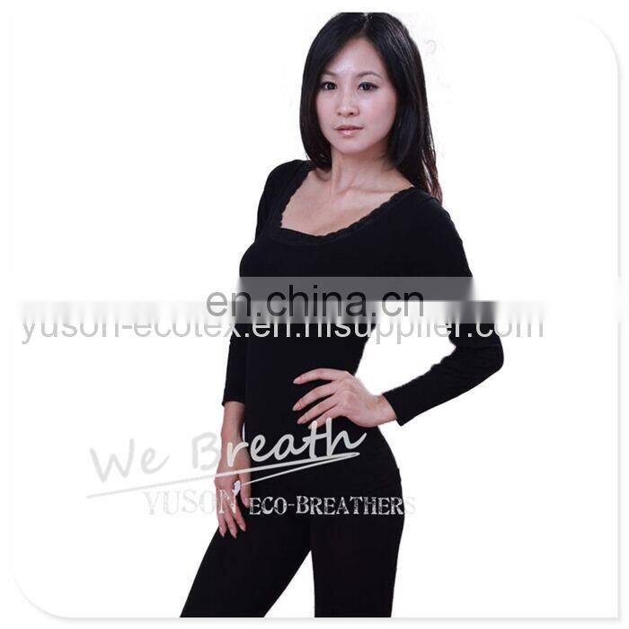 Bamboo Seamless Lace Neck Designed Undergarment Suit