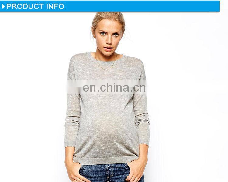 Round neck spring cotton maternity top