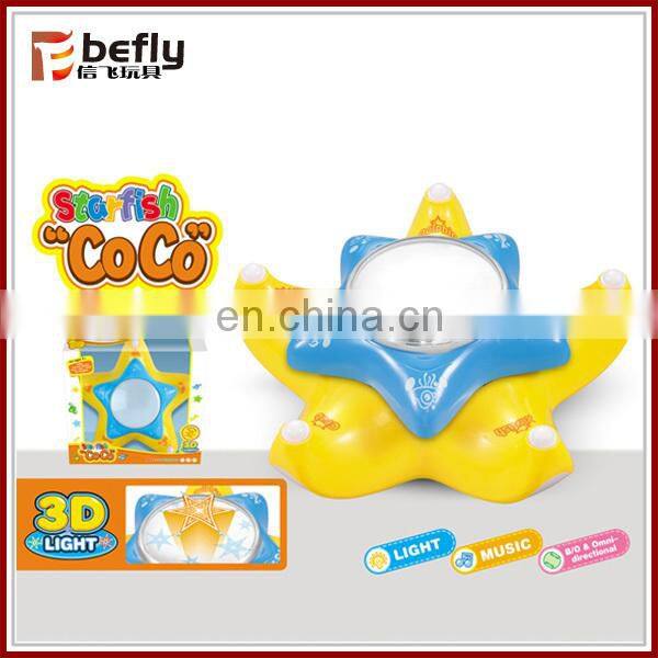 Plastic starfish battery toy animal with light and music