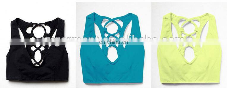 Gym Tank Top Stylish Sexy Cross Back Sports Bra Colorful Yoga Bra