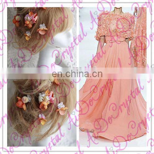 Aidocrystal beautiful light pink flower rose hair clips wholesale hair accessories