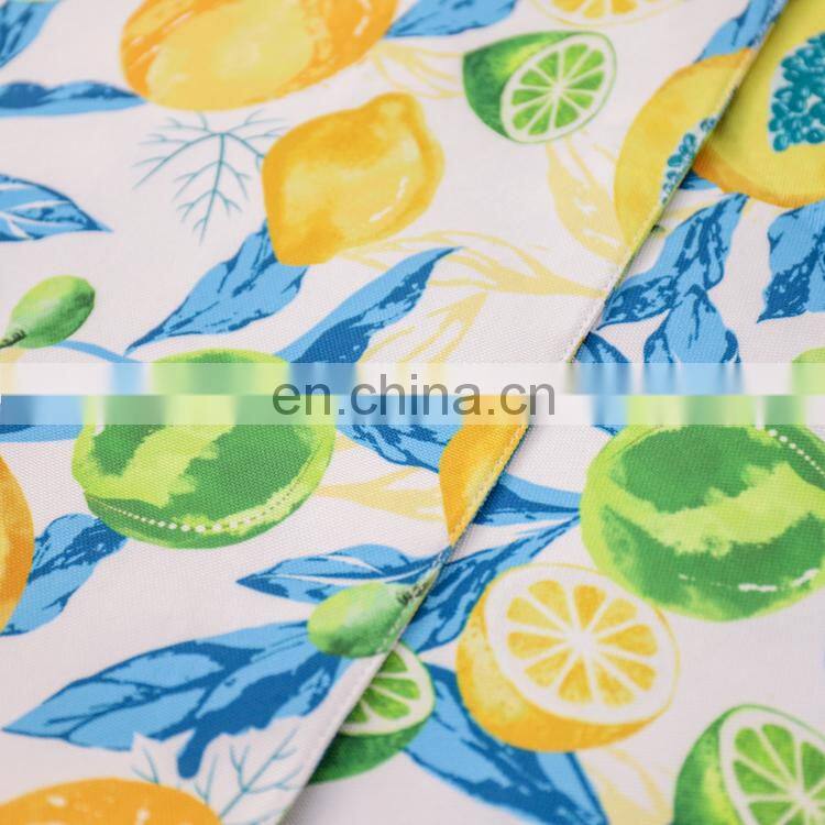 Modern Digital Print Yellow Lemon Fruit Polyester Table Runner for Dining/decoration