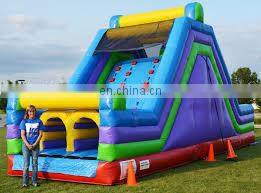 inflatable climbing wall with slide for sale