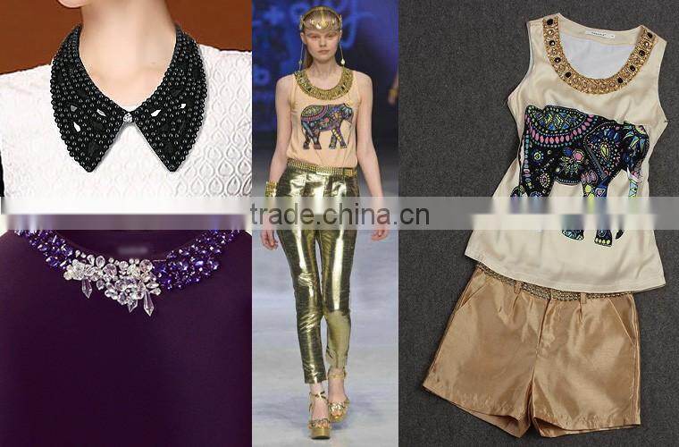 0521L High Quality beaded neck trim,beaded neck trim for T-shirt,wholesale beaded neck trim