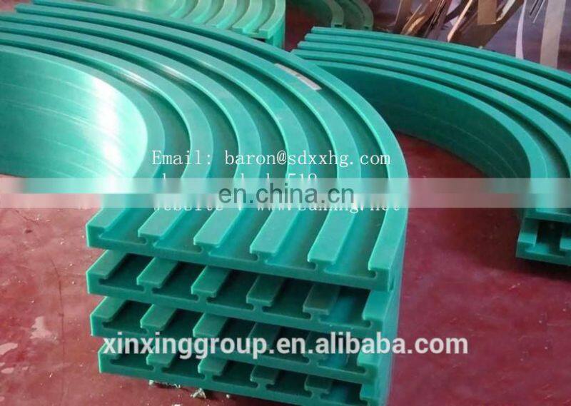 machined UHMWPE products, green color conveyor UHMWPE wear strip, wear resistant UHMWPE strip for conveyor