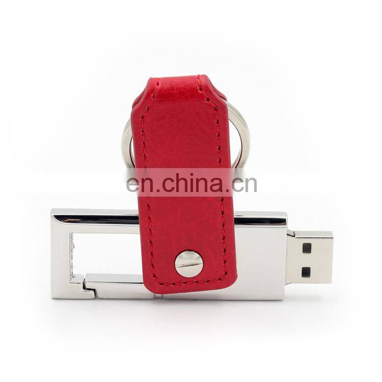 Wholesale Customized Logo Pendrive Leather USB Flash Drive Gift with Gift Box Packing