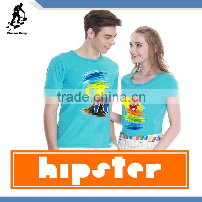 short sleeve women's t shirt with customized printing in 100% Organic Cotton material