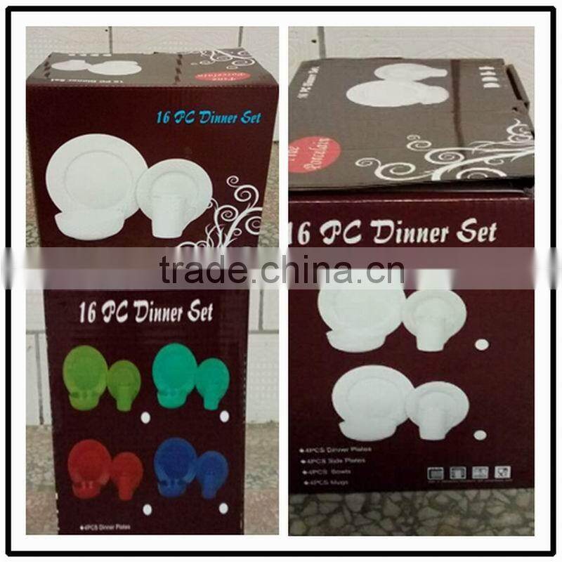 2016 new 16pcs embossed stoneware dinnerware set with low price