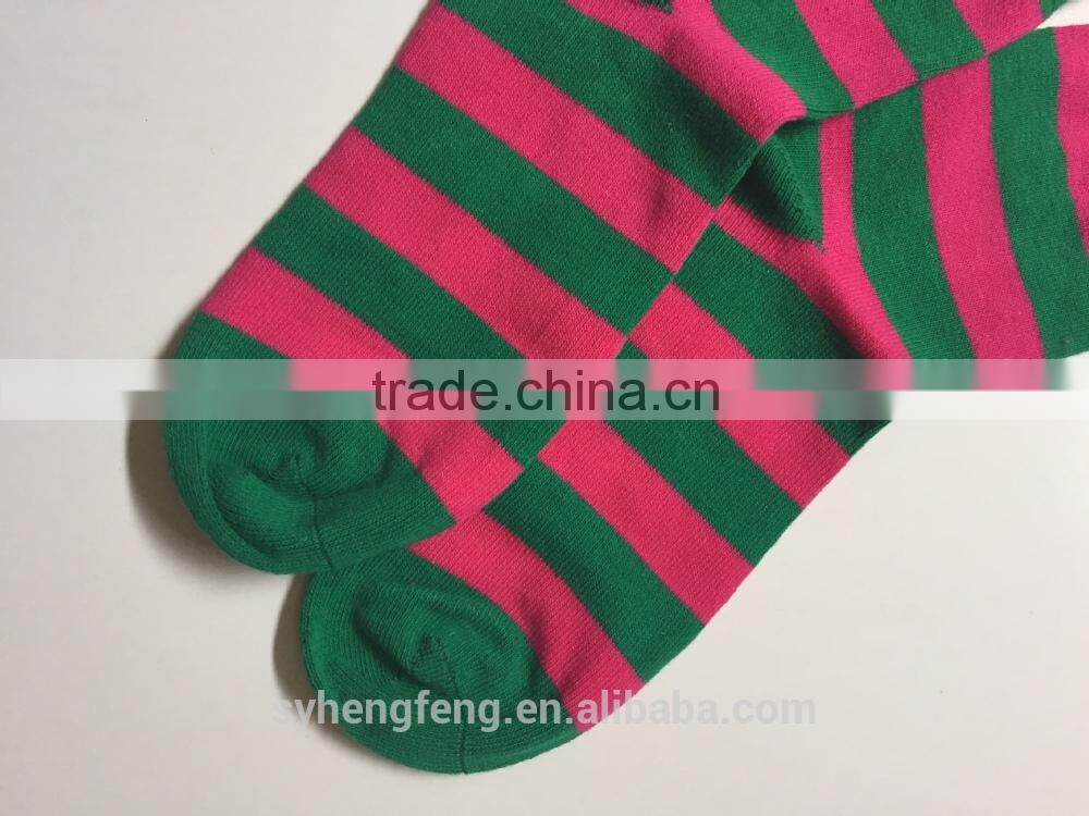 2015 hot saling women bright-coloured socks stripe sock