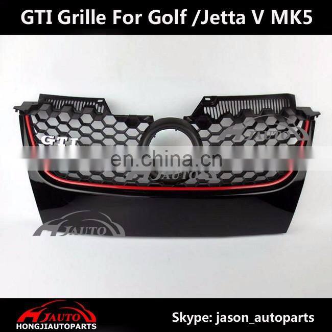 Front Grille for VW Jetta 05 V GTI , GTI Grill Red Trim Line for Jetta Mk5