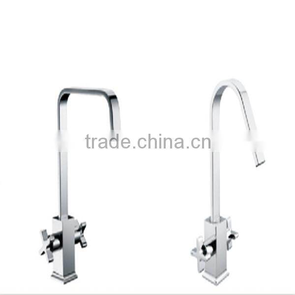 New double handle brass body basin faucet