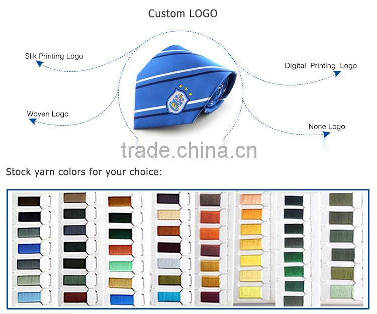Custom cheap elastic Polyester Men's LOGO Necktie