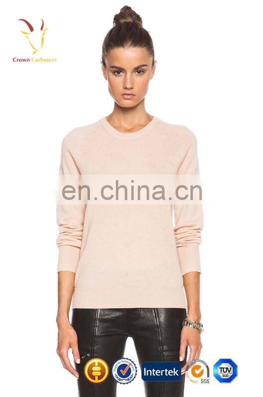 Ladies Knitted Pink Cashmere Sweater for Spring Knitwear