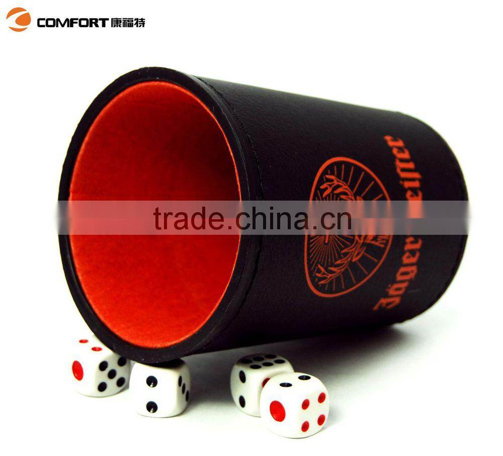 elegent small mini portable leather dice shaker