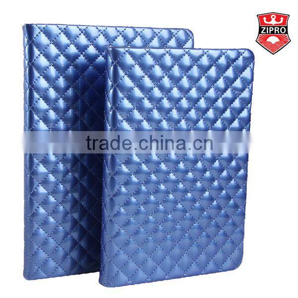 OEM stationery Faux leather upholstery fabric diamond lattice pattern notebook leather lattice notebook